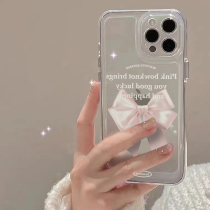 ins sweet and cool girl butterfly knot applicable apple 13promax mobile phone shell iPhone12 11 transparent xs xr silicone 7 8 6plus soft cover glory 9x
