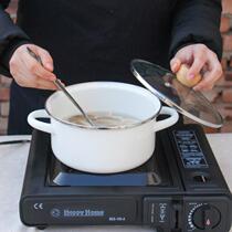 Enamel 20cm unprinted enamel soup pot Japanese thickened double ear stew pot Noodle pot Induction cooker Universal