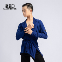 Song Liberia Latin dance suit fall new male less child precisely deep V lead long sleeve blouses to practice 5030