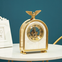 Eurostyle light extravagant pure brass seat clock table clock desktop swing desktop eagle modern creative fashion clock swing piece