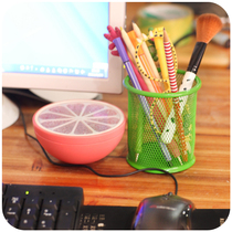 Office supplies creative fashion stationery iron mesh pen holder sundries storage holder pen holder multi-function Japanese and Korean round