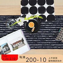 Draft Tea Art Table Flag Chinese Zen Black River River Stripe Simple Homestay Tea Table Fabric Long Tablecloth