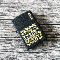 Zippo mens collection Retro black crack paint carved laser kerosene lighter Love code inspirational words