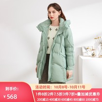 Three color 2020 winter womens long hooded down jacket white duck down warm coat D046503Y10