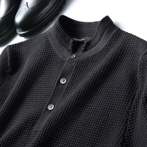 Spring new wool cotton blend men fashion slim stand collar pullover sweater long sleeve sweater men