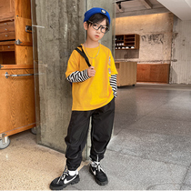 Boys autumn suit 2021 Spring and Autumn New Tong childrens sports Korean version of two-piece casual handsome