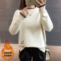 Foreign sweaters women 2021 new autumn and winter wear inside high collar thickened velvet base shirt Joker loose outside wear