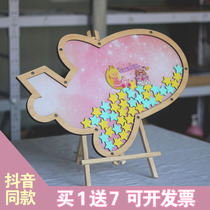 Pink Star Sky Sign to box Birthday Sign Roster This Wedding Wedding Celebration Items Wedding Creative Sign to Desk Placement Pendulum