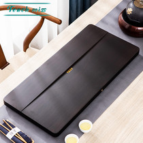 Touch Miss Japanese home simple ebony wood whole piece of black gold stone tea plate kung fu large tea sea tea table