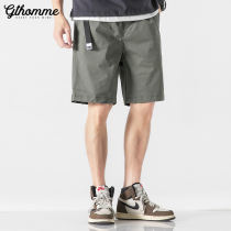 Summer new mens tooling shorts loose straight trend Joker casual youth five-piece pants mens thin