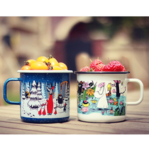 Finland muurla enamel cup Moomin morning meal cup 800ml cup Nordic ins couple cup Coffee cup mug