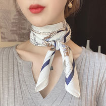 Spring new silk scarf womens small square scarf decorative scarf thin stewardess professional scarf Korean Joker ins scarf