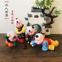 (Fighting cricket) clay figurine Zhang color sculpture decoration ornaments interesting cute hand-painted clay sculpture living room decorations