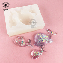 miss small morning diy crystal drops glue uv resin glue cute semi three-dimensional small dolphin three silicone mold