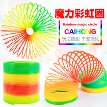 Magic rainbow circle tower spring ring Layer by layer music set cup Baby virgin baby educational toy Early education boy