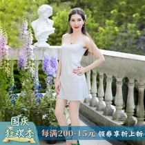 Elastic suspender skirt welfare baby black white gray pink solid color elastic modal cotton