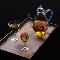 Wu Zen colorful transparent glass pot tea cup set thick heat-resistant bubble teapot with filter cold water bottle home