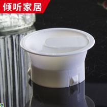 Hot-selling popular glass water bottle cup cover White plastic accessories Cold water pot Cold water pot Octagonal striped tie pot lid