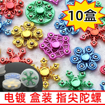 Electroplating fingertips Apex Finger Inter Fingers Decompression Triangle Adult Children Toy Boy Spin Gift Boxes
