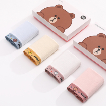 Fenteng Brown Bear joint panty womens pure cotton antibacterial crotch cartoon cute mid-waist Japanese girl briefs