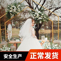 2019 New wrought iron arch shelf geometric road guide wedding arrangement props wedding scene stage decoration