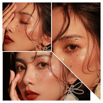 Star Net red lolita flash diamond tear drill makeup mermaid tear rhinestone face decoration stage makeup tear mole makeup Hanfu stick Diamond