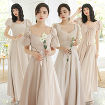 Bridesmaid 2021 new spring and autumn sister group host dress dress dress dress small crowd can usually wear autumn