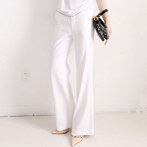 Japanese linen three-dimensional cut wide leg pants spring and summer thin model 2021 New loose thin straight high waist womens pants