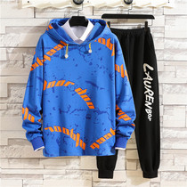 13 Spring and autumn sweater boy 14-year-old high school junior high school student hooded suit 15 Young handsome big boy autumn outfit