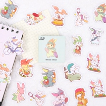 Lin Deep See Rabbit Handbill Sticker Original Design Can Be Pasted Repeatedly Cute Teenage Girl Hearts Han Ins Wind Cartoon Cartoon Cartoon Cartoon Pattern Hand Tent Sticker Diy Decoration Computer Water Cup Waterproof Paste Painting
