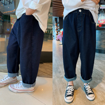 Boys jeans spring and autumn 2019 new childrens clothing childrens loose casual trousers primary school students in the big childrens fashion trend