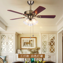 Collar CEILING FAN LIGHT DINING ROOM FAN CHANDELIER THREE-HEADED LIVING ROOM EU STYLE RETRO WITH ELECTRIC FAN LAMP HOME FAN LIGHT