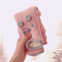 Girls pure cotton plus velvet padded thickened leggings worn outside childrens baby cotton pants Childrens baby winter pants autumn