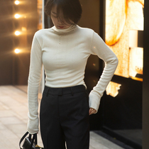 DEARJOANNN cashmere sweatshirt half high collar autumn design sensuetychpin textured jersey body sweaters side open fork