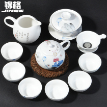 Kung Fu tea set ceramic set Cover bowl teapot whole set of tea set hand-painted tea cup black tea tea maker home tea set