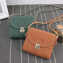 Frosted small bag new womens bag mobile phone bag retro crossbody small square bag frosted leather mini simple shoulder bag