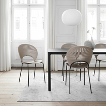 Nordic style imported Fredericia classic designer Trinidad scallop chair Net red shell dining chair