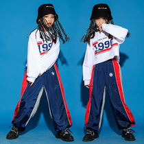 Girl Street Dance Tide Bottling Hip Hop Watch Out for Korean version Childrens jazz dance suit Dew Navel Jazz blouses