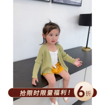 cookiesbaby custom baby dress new girl knitted sunscreen dress female baby cardigan coat spring and autumn