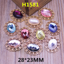 Hollowed-out crystal floral handmade floral disc buckle diy hair decorated with decorative drill button wool knitting workshop