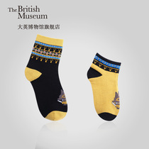 British Museum Egyptian Cute Cotton Socks Set Adult Average Size Children's Socks 4-9 Years Medium Short Combo Cotton