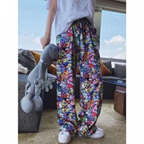 Pants Children 2021 new Summer slim Ice Silk Broadlegged Pants High Waist Pituitary Web Red Tides Pants Casual Pants