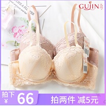 Ancient and modern womens bra counter thin and thick small chest gathered underwear Lace side closed top bracket bra thickened