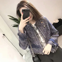  sandro moscoloni 2021 spring and autumn new all-match thin and fragrant tweed woolen short jacket female