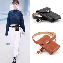 Crocodile belt waist bag ladies simple decoration with belt net red ins fashion small mobile phone bag