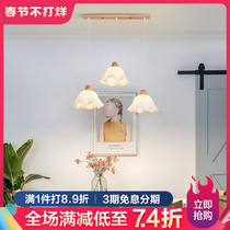 Restaurant chandelier modern minimalist net red ins style log table lamp 2022 new Japanese style bar small chandelier