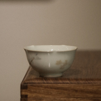 Bunch carved flower mouth cup tea cup ceramic kung fu tea cup tea cup hand-drawn embryo Chinese tea cup