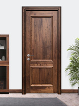 North American black walnut wood doors pure solid wood interior door bedroom door chu wei men water-based paint environmental 0 formaldehyde