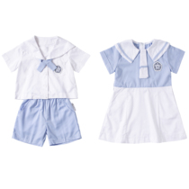 Hong Kong Macau Kindergarten School Costume And Summer Wear College Wind Girl girl Liandress Kindergarten Primary School Class Uniforms School Uniforms