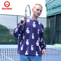 DEVIL NUT tide card demon 21 autumn and winter men and women couples long sleeve T-shirt